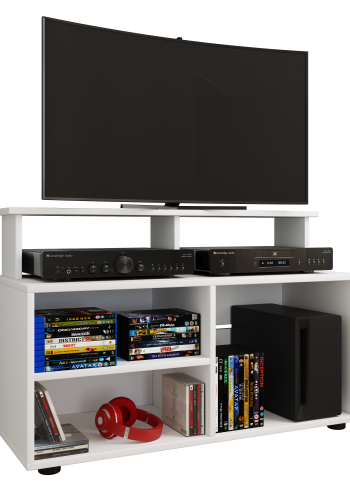 VCM NORDIC Balanisa TV-bord, m. 5 bne rum - hvid tr (90x36)