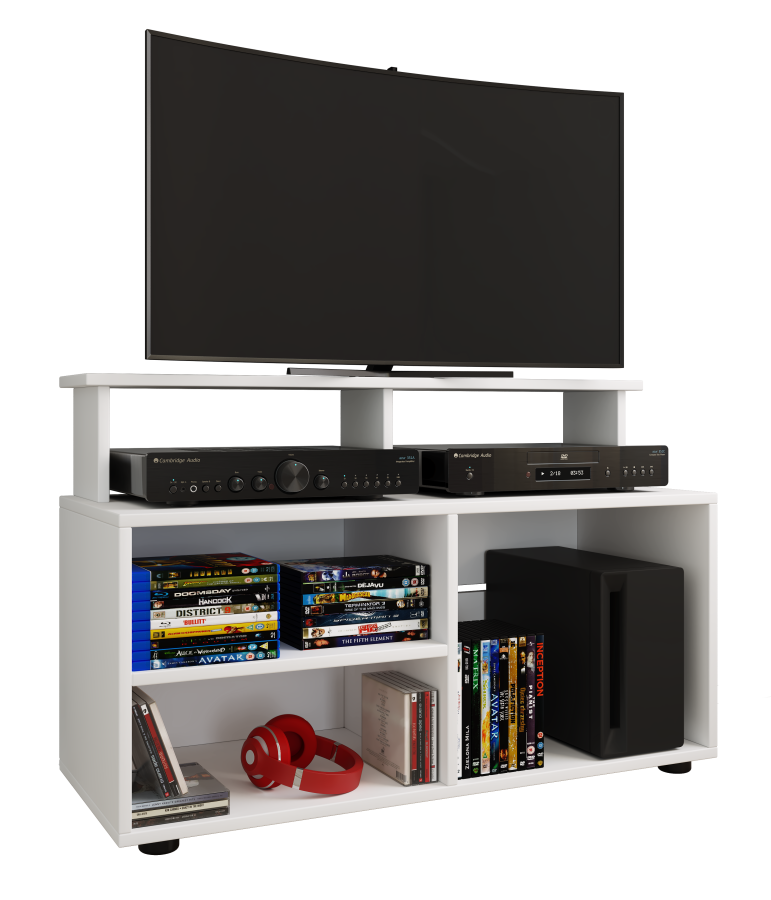 VCM NORDIC Balanisa TV-bord, m. 5 bne rum - hvid tr (90x36)