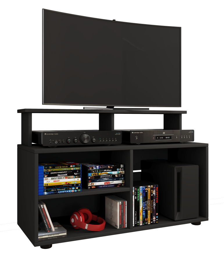 VCM NORDIC Balanisa TV-bord, m. 5 bne rum - sort tr (90x36)