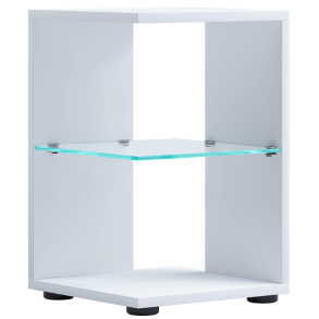 VCM NORDIC Elani sidebord, m. 1 glashylde - hvid tr (30x30)