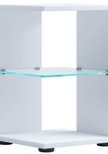 VCM NORDIC Elani sidebord, m. 1 glashylde - hvid tr (30x30)