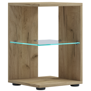 VCM NORDIC Elani sidebord, m. 1 glashylde - natur tr (30x30)