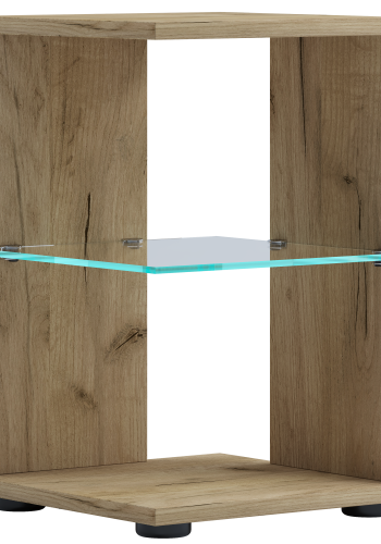 VCM NORDIC Elani sidebord, m. 1 glashylde - natur tr (30x30)