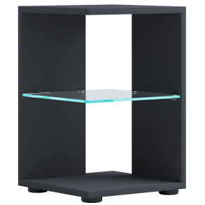 VCM NORDIC Elani sidebord, m. 1 glashylde - antracitgr tr (30x30)