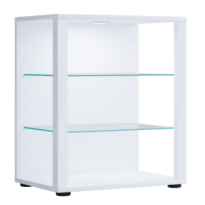 VCM NORDIC Glasol S vitrineskab, m. 2 glashylder - hvid tr