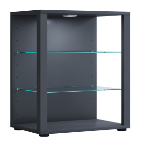 VCM NORDIC Glasol S vitrineskab, m. 2 glashylder - antracitgr tr