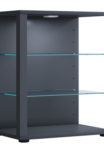 VCM NORDIC Glasol S vitrineskab, m. 2 glashylder - antracitgr tr