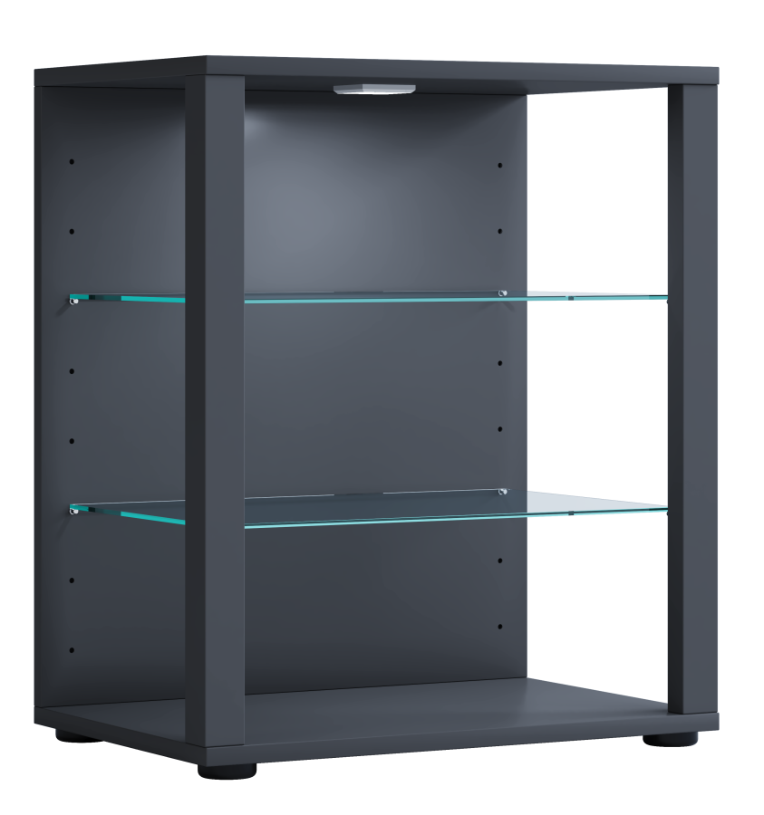 VCM NORDIC Glasol S vitrineskab, m. 2 glashylder - antracitgr tr