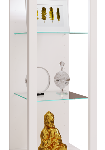 VCM NORDIC Glasol M vitrineskab, m. 2 glashylder - hvid tr