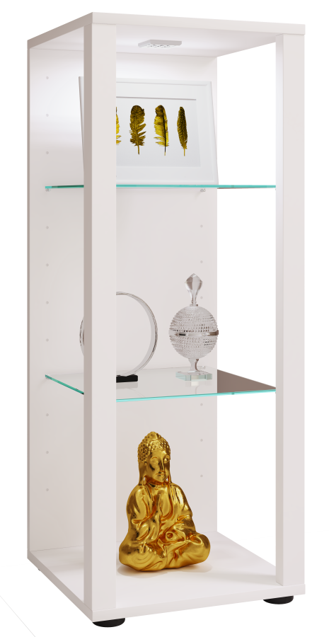 VCM NORDIC Glasol M vitrineskab, m. 2 glashylder - hvid tr