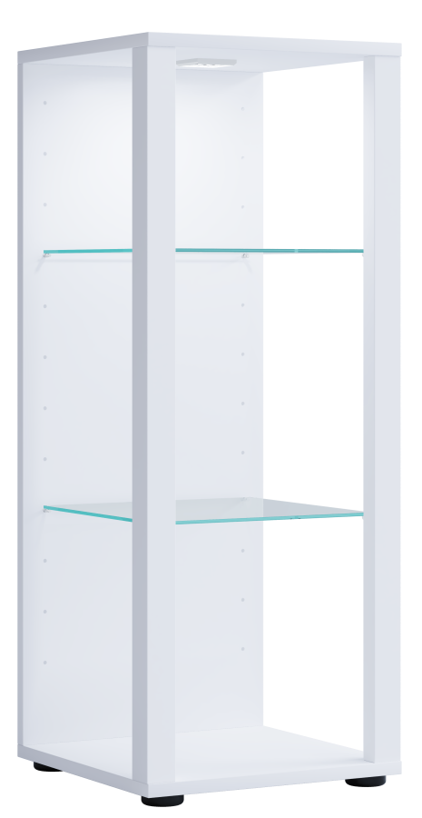 VCM NORDIC Glasol M vitrineskab, m. 2 glashylder - hvid tr