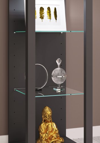 VCM NORDIC Glasol M vitrineskab, m. 2 glashylder - antracitgr tr