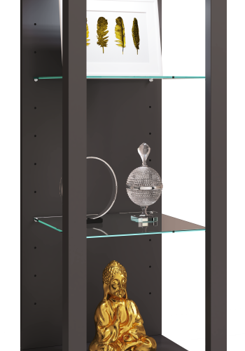 VCM NORDIC Glasol M vitrineskab, m. 2 glashylder - antracitgr tr