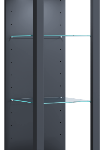 VCM NORDIC Glasol M vitrineskab, m. 2 glashylder - antracitgr tr