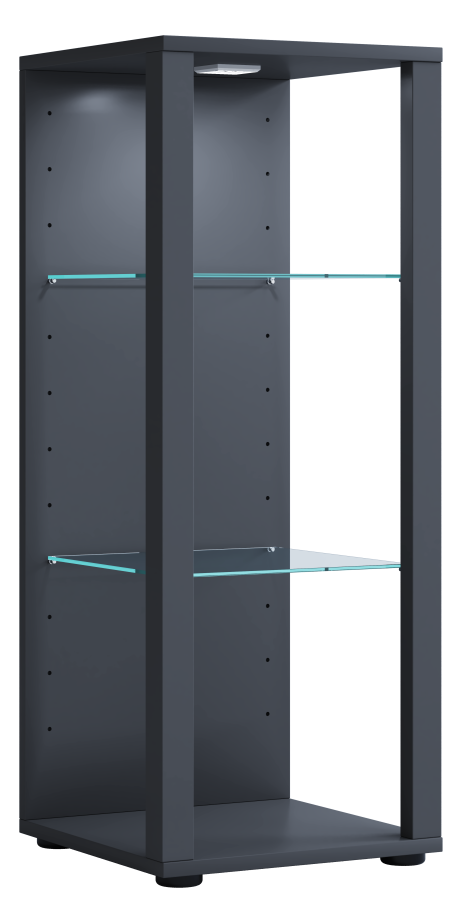 VCM NORDIC Glasol M vitrineskab, m. 2 glashylder - antracitgr tr