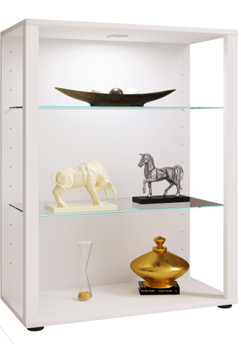 VCM NORDIC Glasol XL vitrineskab, m. 2 glashylder - hvid tr