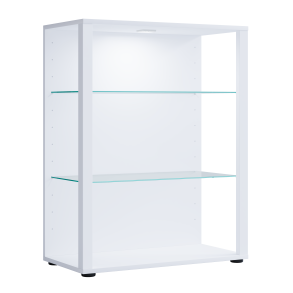 VCM NORDIC Glasol XL vitrineskab, m. 2 glashylder - hvid tr