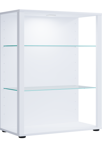VCM NORDIC Glasol XL vitrineskab, m. 2 glashylder - hvid tr