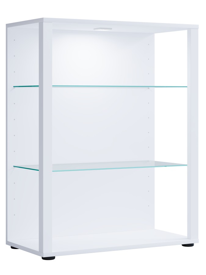 VCM NORDIC Glasol XL vitrineskab, m. 2 glashylder - hvid tr