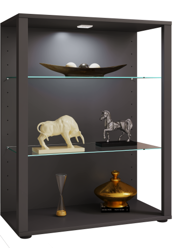 VCM NORDIC Glasol XL vitrineskab, m. 2 glashylder - antracitgr tr