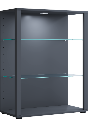 VCM NORDIC Glasol XL vitrineskab, m. 2 glashylder - antracitgr tr
