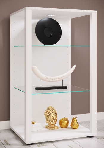 VCM NORDIC Glasol XXL vitrineskab, m. 2 glashylder - hvid tr