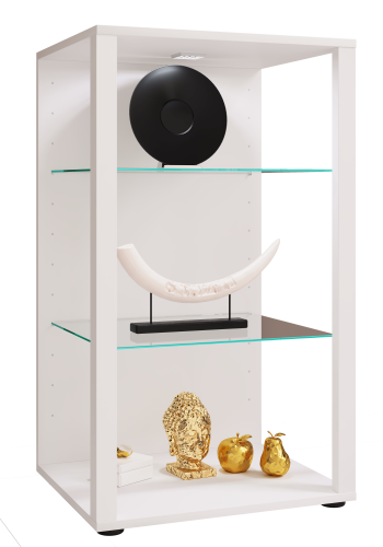 VCM NORDIC Glasol XXL vitrineskab, m. 2 glashylder - hvid tr