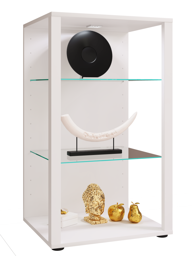 VCM NORDIC Glasol XXL vitrineskab, m. 2 glashylder - hvid tr