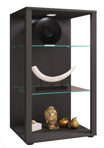 VCM NORDIC Glasol XXL vitrineskab, m. 2 glashylder - antracitgr tr