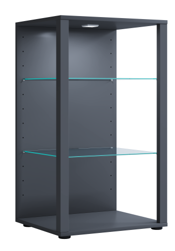 VCM NORDIC Glasol XXL vitrineskab, m. 2 glashylder - antracitgr tr