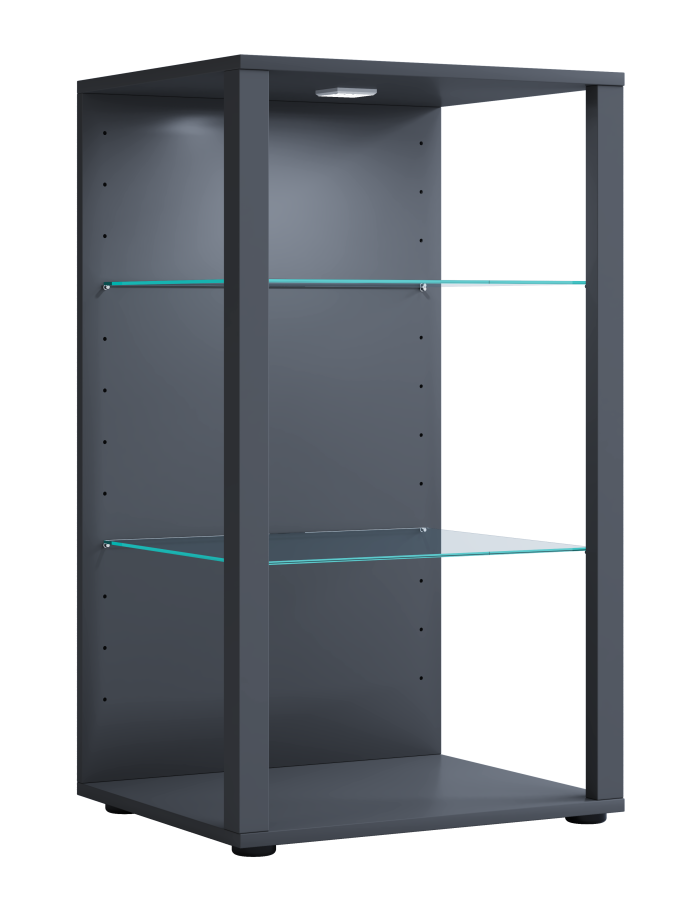 VCM NORDIC Glasol XXL vitrineskab, m. 2 glashylder - antracitgr tr