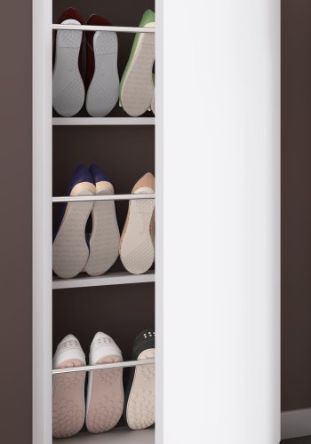 VCM NORDIC Fulisa skoskab, m. 1 lge, 2 hylder - hvid tr