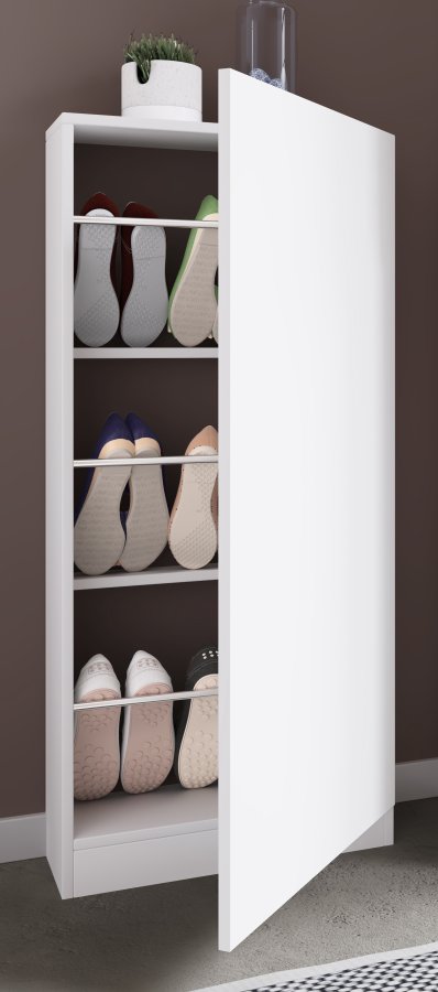 VCM NORDIC Fulisa skoskab, m. 1 lge, 2 hylder - hvid tr