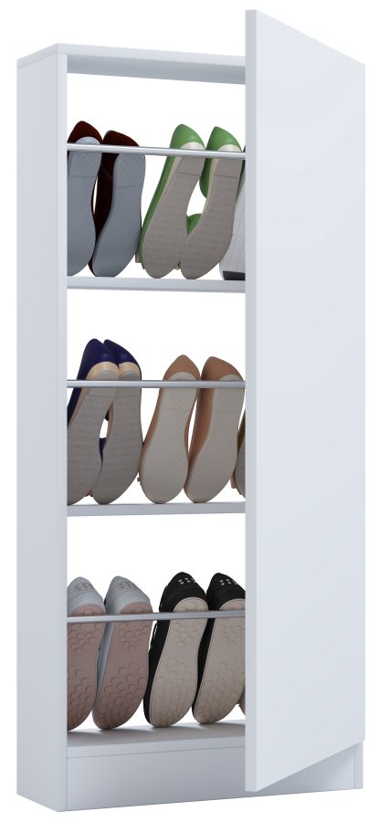 VCM NORDIC Fulisa skoskab, m. 1 lge, 2 hylder - hvid tr