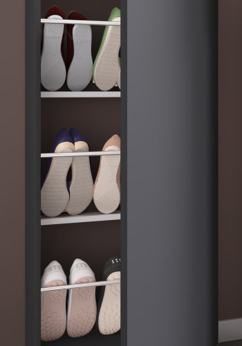 VCM NORDIC Fulisa skoskab, m. 1 lge, 2 hylder - antracitgr tr