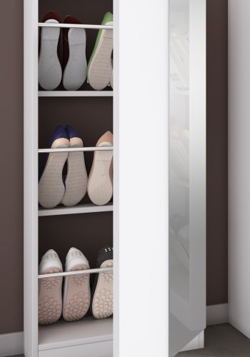 VCM NORDIC Fulisa skoskab, m. spejl p lge, 2 hylder - hvid tr