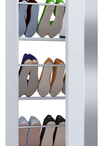 VCM NORDIC Fulisa skoskab, m. spejl p lge, 2 hylder - hvid tr