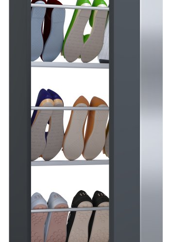 VCM NORDIC Fulisa skoskab, m. spejl p lge, 2 hylder - antracitgr tr