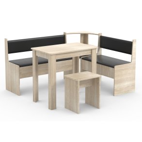 VCM NORDIC Esal Mini hjrnebnkst, m. 1 bord, 2 bnke, 1 taburet - natur tr