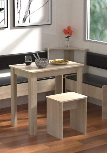 VCM NORDIC Esal Mini hjrnebnkst, m. 1 bord, 2 bnke, 1 taburet - natur tr