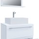 VCM NORDIC Badinos II 60 cm 3-delt vaskeplads, m. spejl, keramik hndvask, 2 skuffer - hvid melamin