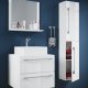 VCM NORDIC Badinos II 60 cm 4-delt vaskeplads, m. spejl, hndvask, skab - hvid melamin