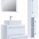 VCM NORDIC Badinos II 60 cm 4-delt vaskeplads, m. spejl, hndvask, skab - hvid melamin