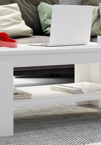 VCM NORDIC Rolas sofabord, m. 1 hylde - hvid tr (90x41)