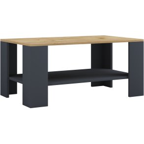 VCM NORDIC Dalus sofabord, m. 1 hylde - natur og antracitgr tr (90x41)