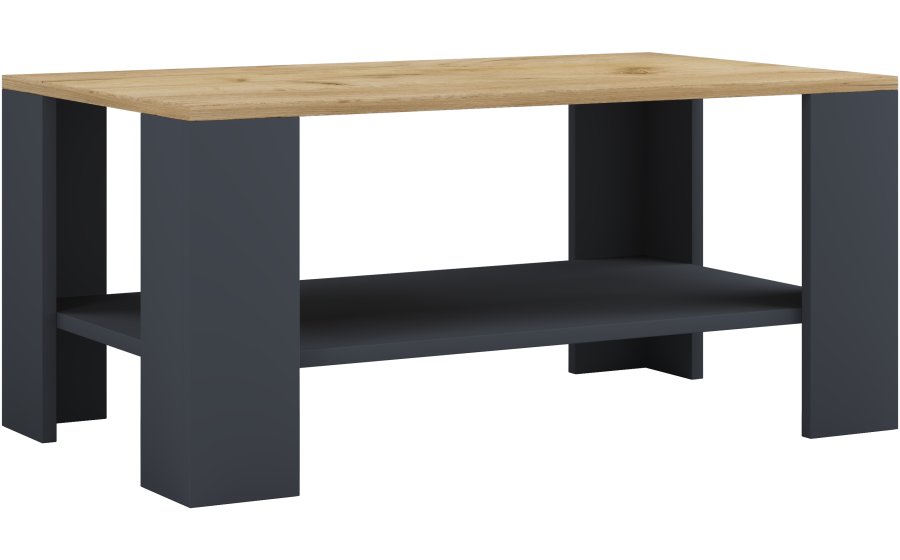 VCM NORDIC Dalus sofabord, m. 1 hylde - natur og antracitgr tr (90x41)