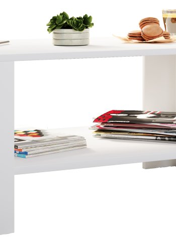 VCM NORDIC Dalus sofabord, m. 1 hylde - hvid tr (90x41)