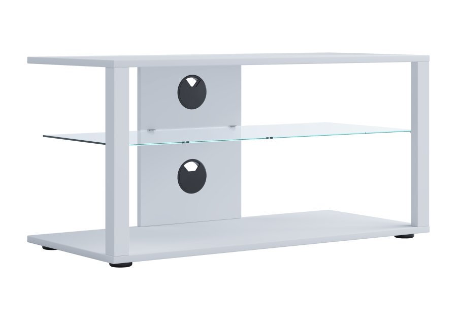 VCM NORDIC Folas L Hi-fi og TV-bord, m. 1 glashylde - hvid tr (90x41)