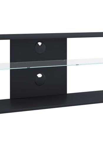 VCM NORDIC Folas XL Hi-fi og TV-bord, m. 1 glashylde - sort tr (115x41)