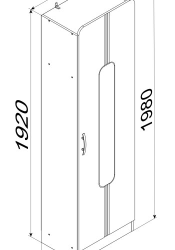VCM NORDIC Balia garderobeskab, m. 1 lge og 1 hylde - natur tr